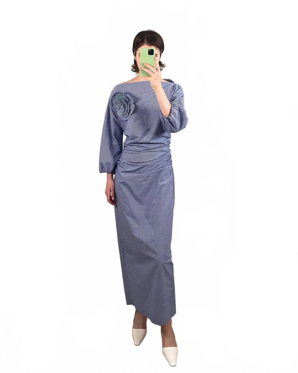 NEW BERNADETTE ezra dress in microvichy blue